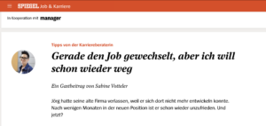 Spiegel Artikel - Gerade den Job gewechselt - Sabine Vottler