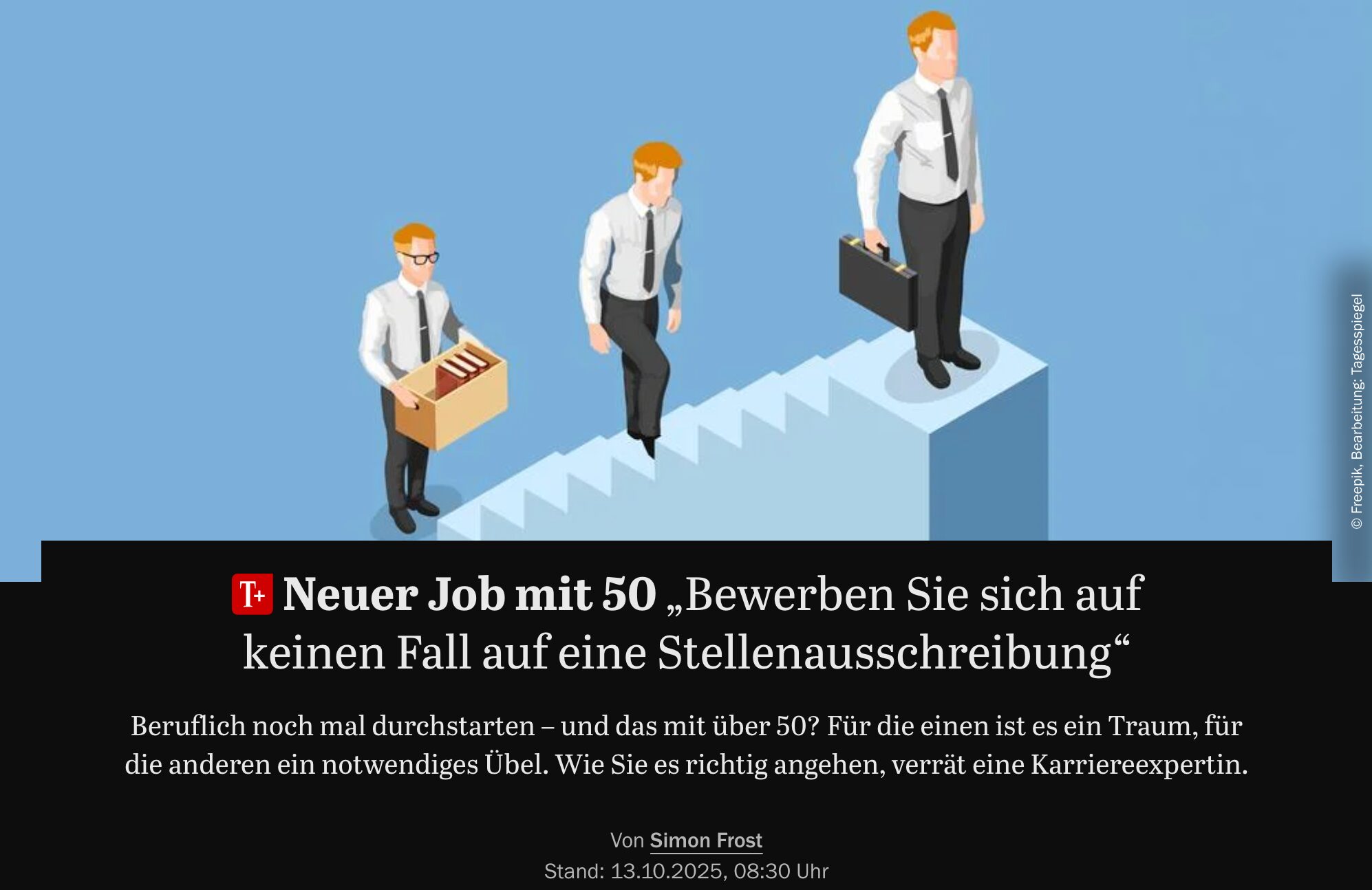 Tagesspiegel 13.10.2025 Neuer Job mit 50