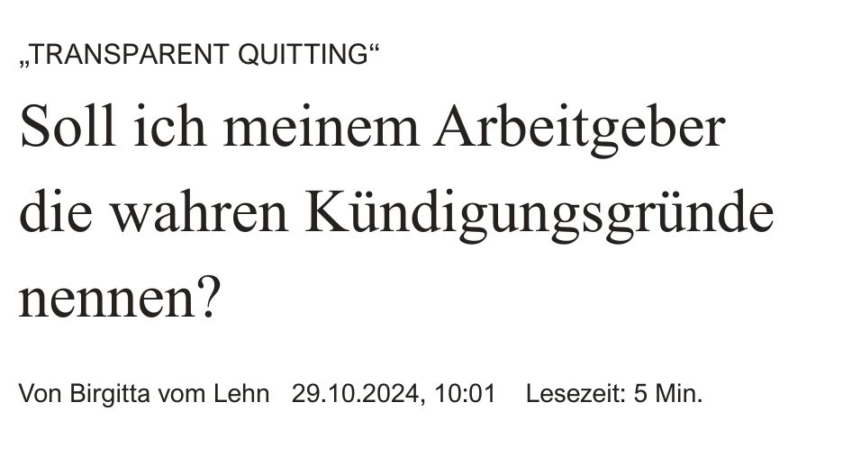 FAZ Soll ich meinem Arbeitgeber die wahren Kündigungsgründe nennen