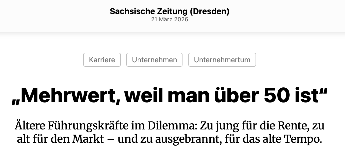 03-2026 Sachsische Zeitung - Mehr­wert, weil man über 50 ist