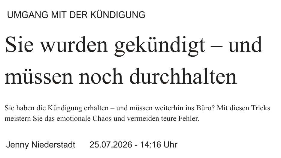 WiWo Umgang mit der Kündigung